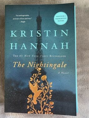 Kristin Hannah The Nightingale — Teal & Gold Paperback Novel
